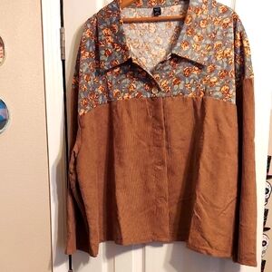Floral Patchwork Button-Up Shirt